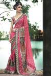 Latest Deep Pink Saree Fashion Design 2010