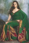 Party Wear Designer Saree in Fern Green Color