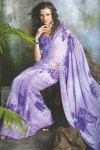Stunning Violet Faux Georgette Printed Saree 2010