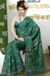 Latest Green Faux Georgette Printed Saree 2010