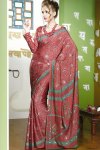 Newly Arrived Printed Saree with Full Sleeved Blouse Design