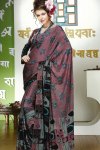 Full Sleeve Saree Blouse with Matching Thulian Pink Printed Saree