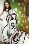 White Printed Saree for Casual and Party Wear