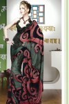 Newly Arrived Faux Georgette Saree with Black Saree Blouse