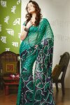 Newly Arrived Green Printed Saree for Casual Wear