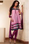Pink Anarkali Shalwar Suit with Maroon Churidar