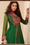 Green Anarkali Salwar Kameez with Net Full Sleeves
