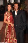 arjun rampal with wife at ritesh genelia wedding reception party